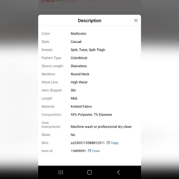 SHEIN Privé Plus Two Tone Twist Front Split Thigh Dress 2XL - Picture 8 of 8